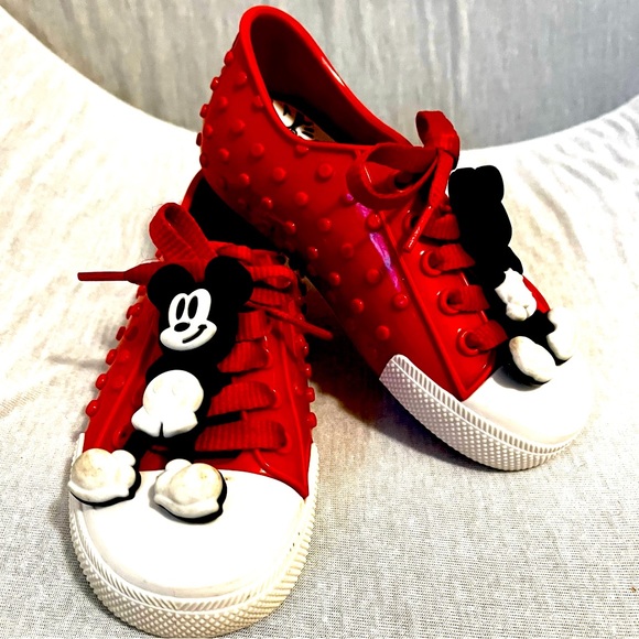 Mini Mellisa Polibolha Disney Mickey Mouse Red Bubbled Sneakers size 10 - Picture 2 of 13